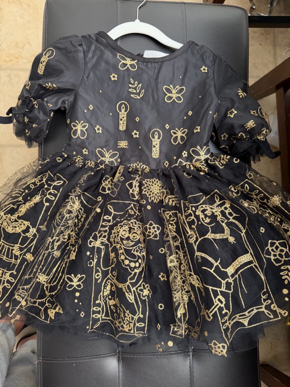 Disney Store Encanto Black Tulle Gold Princess Dress Size 4